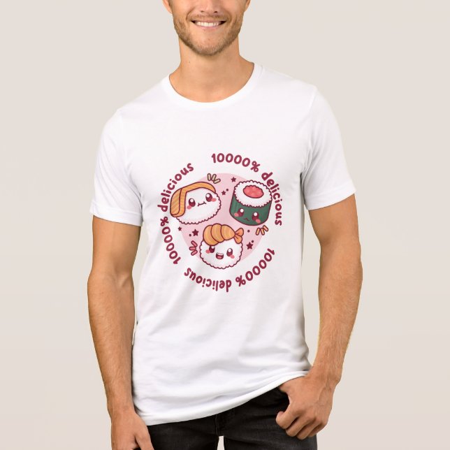 Camiseta kawaii sushi com citações engraçadas para amante n (Frente)