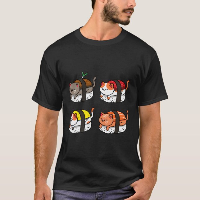 Camiseta Kawaii Sushi Gats Sushi (Frente)