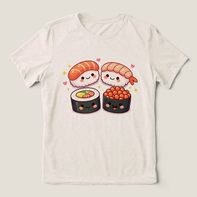 Camiseta Kawaii Sushi Love (Design frontal)