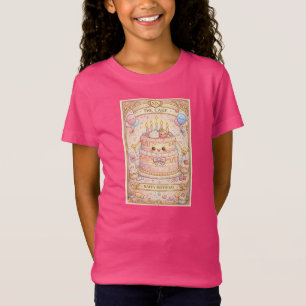 Camiseta Kawaii Tarot Aniversário “O Bolo” Pastel fofo