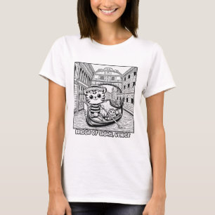 Camiseta Kawaii Tiger na Ponte de Veneza dos Orelhos