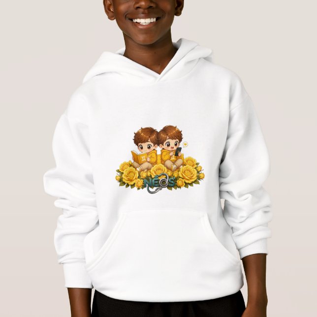 Camiseta Kawaii Zodíaco Neos Gêmeos (Frente)