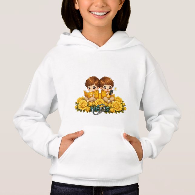 Camiseta Kawaii Zodíaco Neos Gêmeos (Frente)
