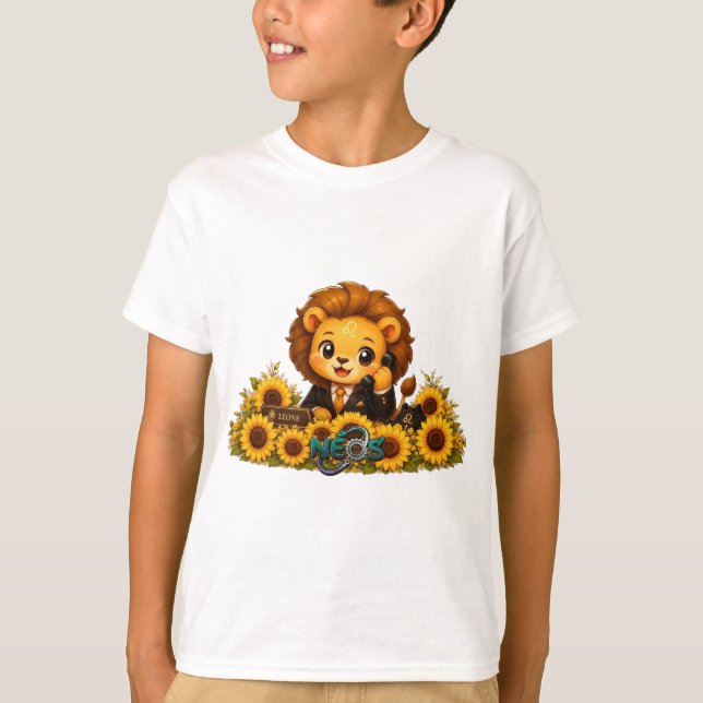 Camiseta Kawaii Zodíaco Neos Leão (Frente)