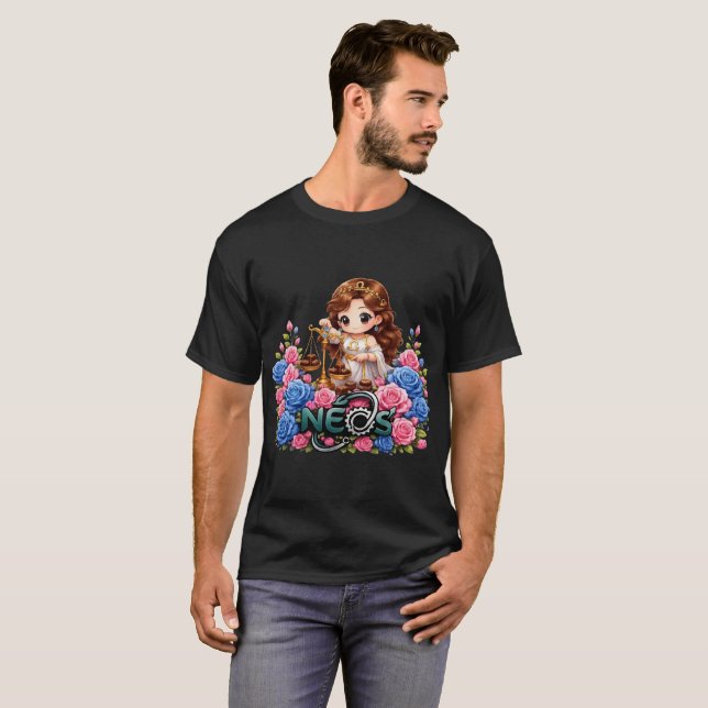 Camiseta Kawaii Zodíaco Neos Libra (Frente Completa)