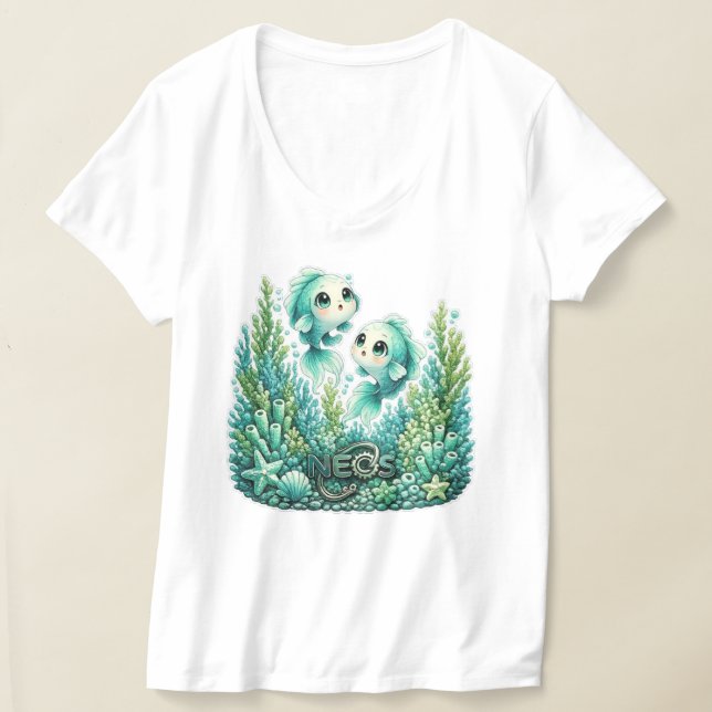 Camiseta Kawaii Zodíaco Neos Peixes (Postura )