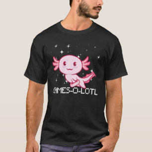 Camiseta Kawii Axolotl Jogos de Vídeo Meninas meninos