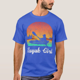 Camiseta Kayak Barco Vintage Sunset Kayak Girl Kayaking