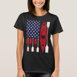 Camiseta Kayak e remo da bandeira americana Canoé USA Kayak