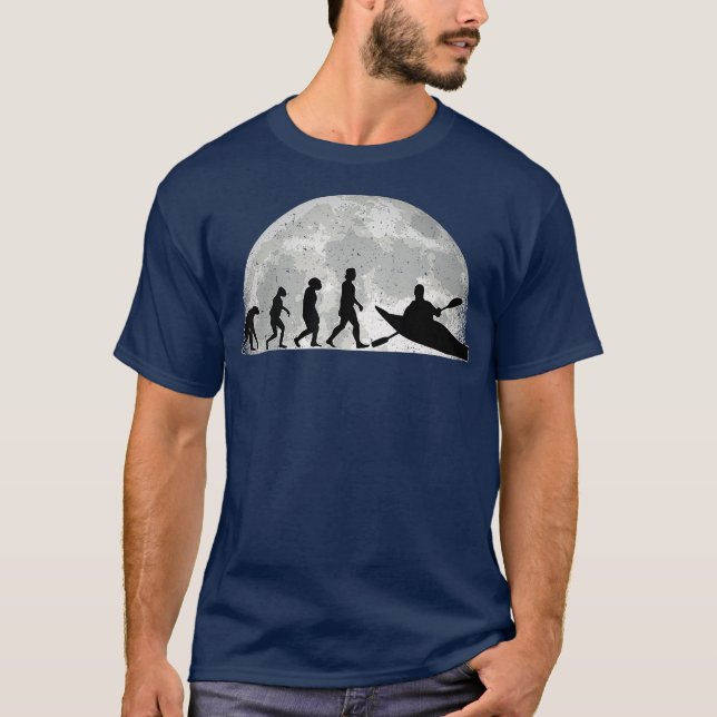 Camiseta Kayak Evolution Moon Kayakers Paddling canoe (Frente)