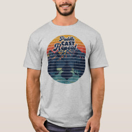Camiseta Kayak Fishing Paddle Retro Sunset