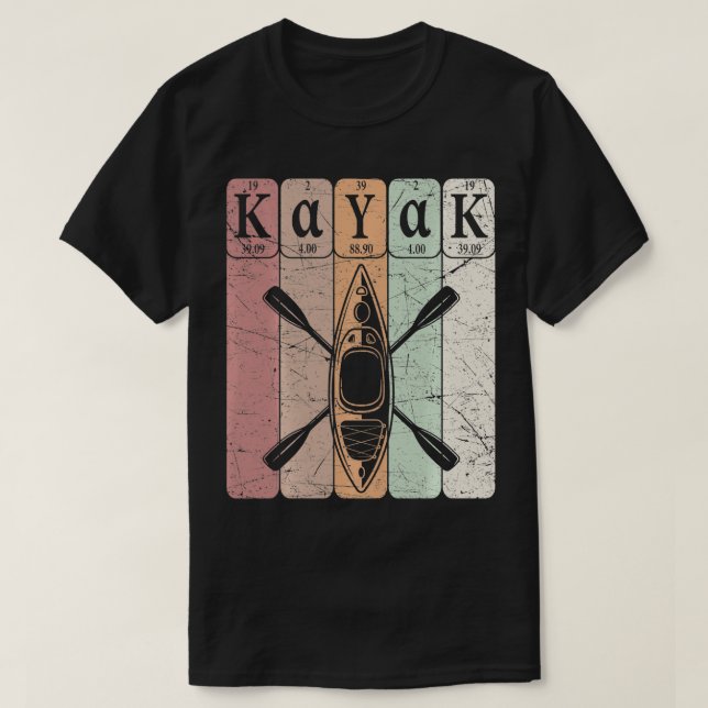 Camiseta Kayak Periódicos Elementos de Mesa Kayaking Vintag (Frente do Design)