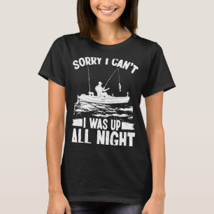 Camiseta Kayak pescando a noite toda Kayaking Angler Fisher