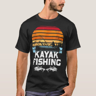 Camiseta Kayak, Viciado em Pesca Retro Sunset Vintage Lake 