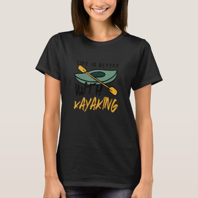 Camiseta Kayaking Adventure Water Sports Hobby Kayak (Frente)