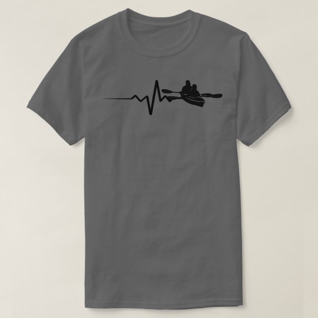 Camiseta Kayaking Canoeing Heartbeat (Frente do Design)