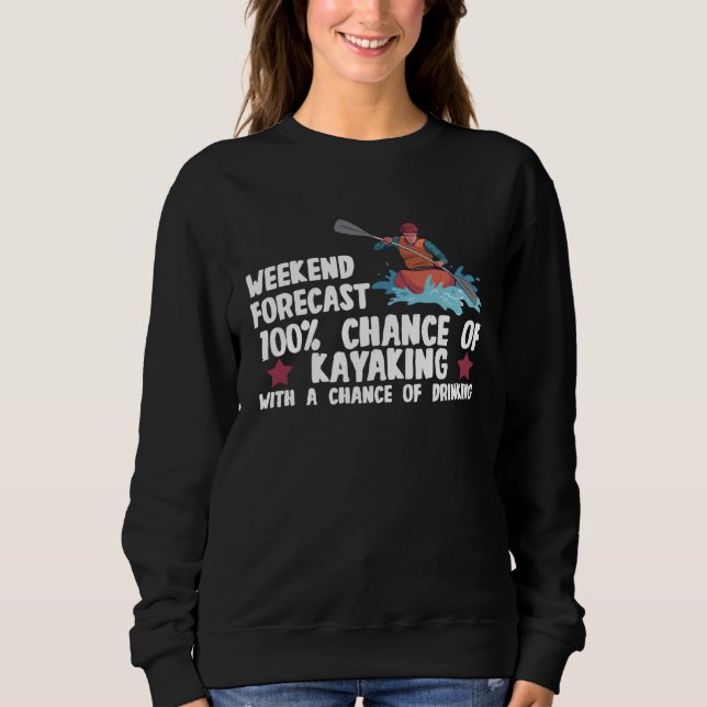 Camiseta Kayaking Canoeing Kayak Weekend Forecast Retro Kay (Frente)