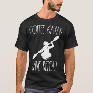 Camiseta Kayaking Gear Mulheres Café Kayak Vinhos Kayak