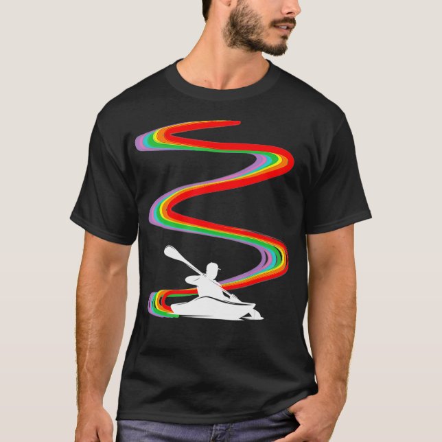 Camiseta Kayaking Kayak Rainbow Pride _1  (Frente)