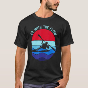 Camiseta Kayaking Retro Vintage Sunset River Kayak