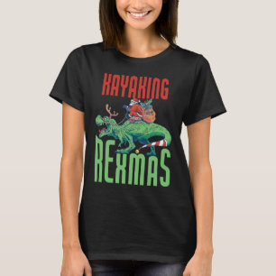 Camiseta Kayaking Rexmas T-rex Dinossaur Natal Férias K