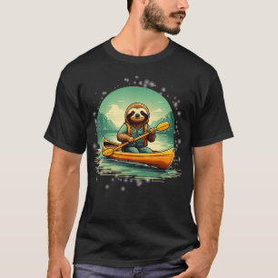 Camiseta Kayaking Sloth Canoé Amam Animais Engraçados Vinta