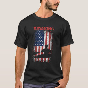 Camiseta Kayaking Sports Retro American Flag EUA