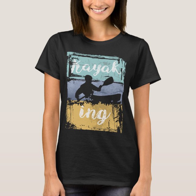 Camiseta Kayaking Tee - Vintage Retro Kayak (Frente)