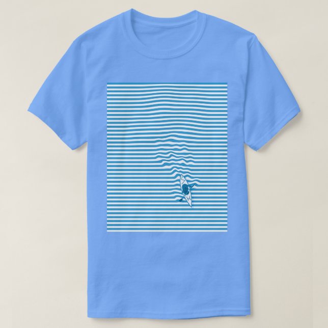 Camiseta Kayaking the Blue and White Optical Illusion Graph (Frente do Design)
