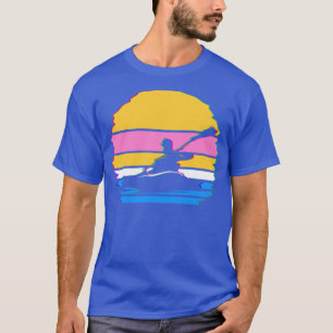 Camiseta Kayaking Vaporwave Silhouette Canoeing Canoagem de