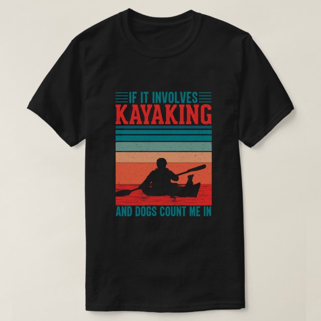 Camiseta Kayaks e Cachorros Contam comigo (Frente do Design)