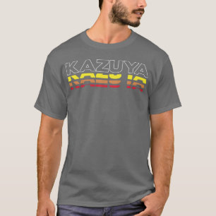 Camiseta Kazuya Primeiro Nome Engraçado Vintage Pôr do Sol