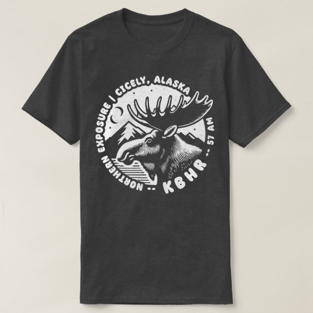 Camiseta KBHR 57 AM Exposição ao Norte Radio Station TSirt (Frente do Design)