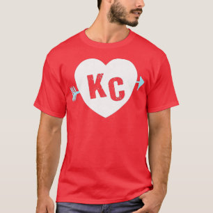 Camiseta KC Heart Arrow KC (Kansas City) 2Letter KC Heart