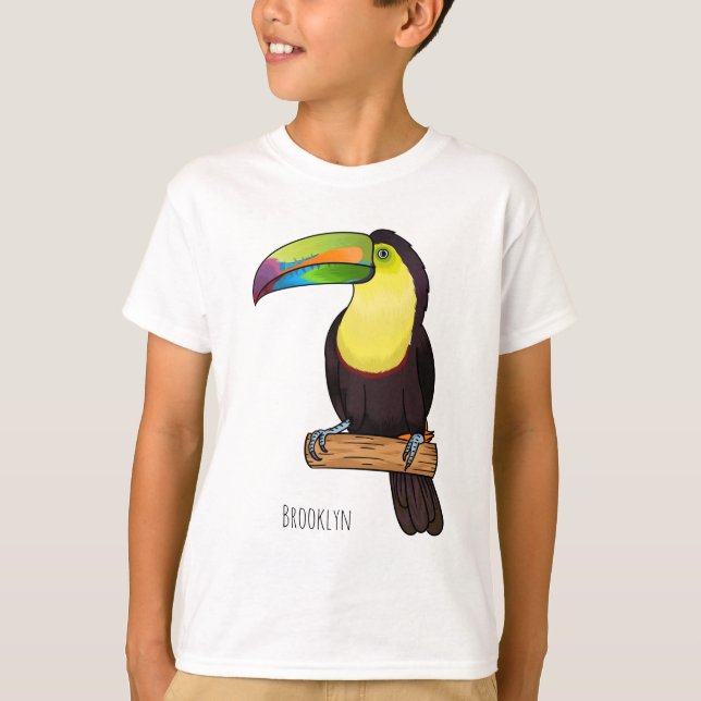 Camiseta Keel-billed toucan bird cartoon illustration (Frente)