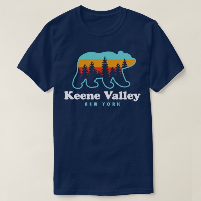 Camiseta Keene Valley NY Adirondacks Bear Adirondack Mounta (Frente do Design)