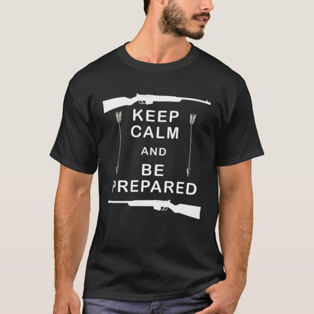 Camiseta Keep Calm And Be Prepared   Prepper Guns (Frente)