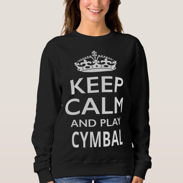Camiseta Keep Calm and Play Cymbals  Musical Instrument (Frente)