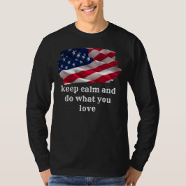 Camiseta keep calm quote and vibrant american flag