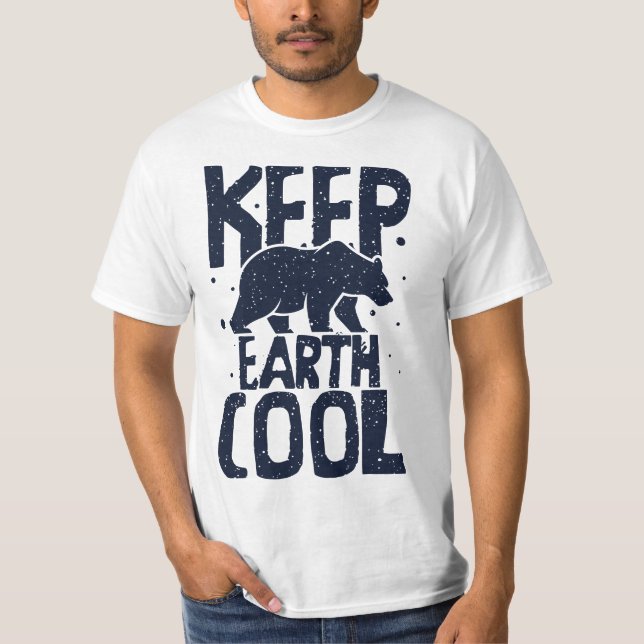Camiseta Keep Earth Cool Protect Save World Hour Day Earth  (Frente)