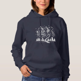 Camiseta Keep Going Mountain Hoodie – Hand-Drawn Geometric2