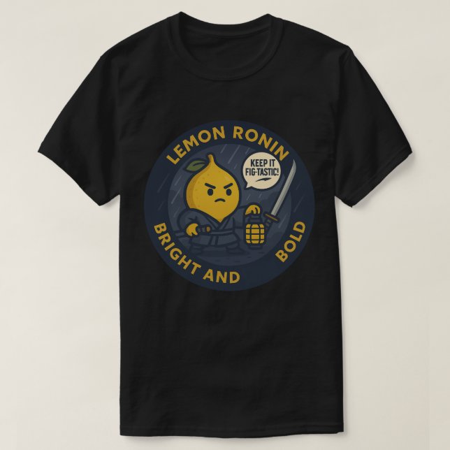 Camiseta Keep It Fig-tastic Samurai Lemon  (Frente do Design)