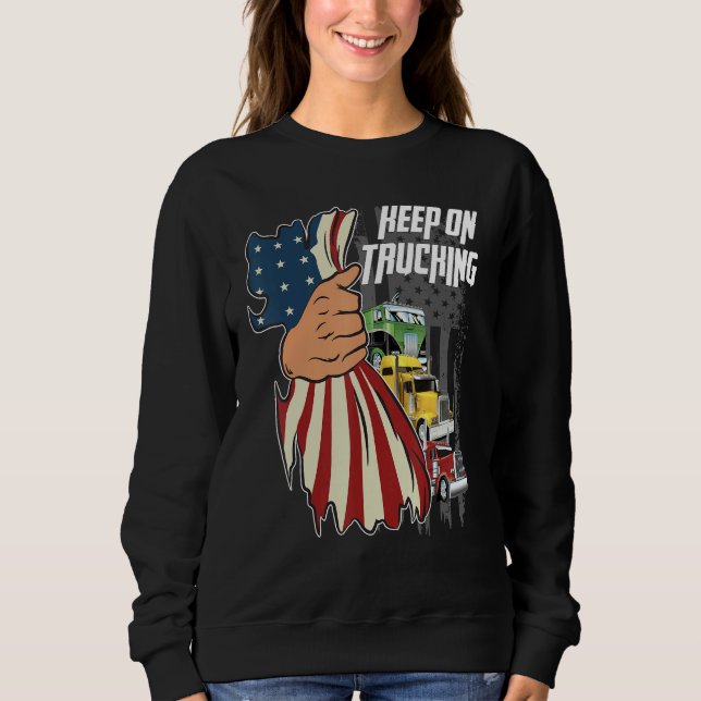 Camiseta Keep On Trucking Flag Us (Frente)