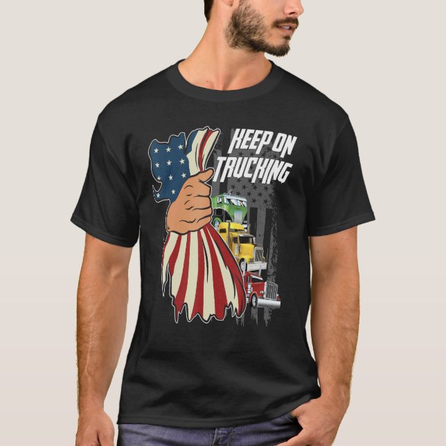 Camiseta Keep On Trucking Flag Us (Frente)