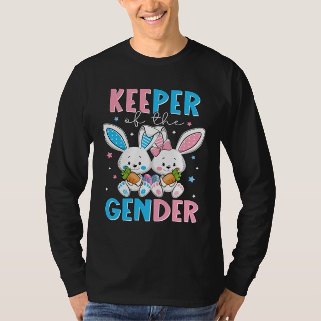 Camiseta Keeper Of The Gender Boy Or Girl Easter Bunny Gend (Frente)