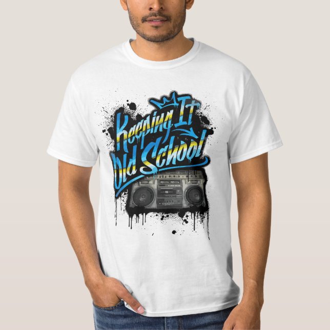 Camiseta Keeping It Old School - Old School Boombox 80s  (Frente)