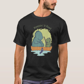 Camiseta Keeping It Reel Dad Son Fishing Fisher Rex Dinosa