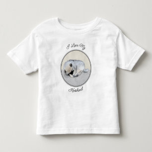 Camiseta Keeshond Dormindo Puppy Pintura Original