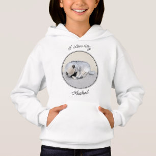 Camiseta Keeshond Dormindo Puppy Pintura Original