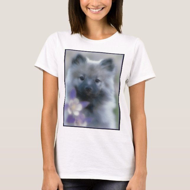 Camiseta Keeshond e Columbine - Fotografia de Cães (Frente)